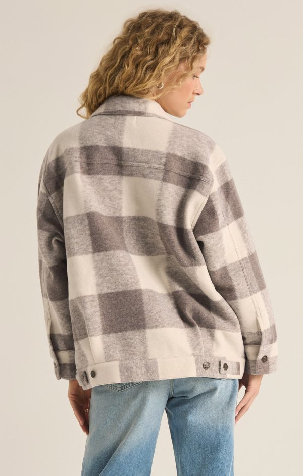 Z SUPPLY - PRESTON KNIT PLAID JACKET SLATE GREY - Image 5