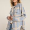 Z SUPPLY - TYLER PLAID SWEATER JACKET LIGHT DENIM - Image 6