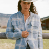 Z SUPPLY - TYLER PLAID SWEATER JACKET LIGHT DENIM