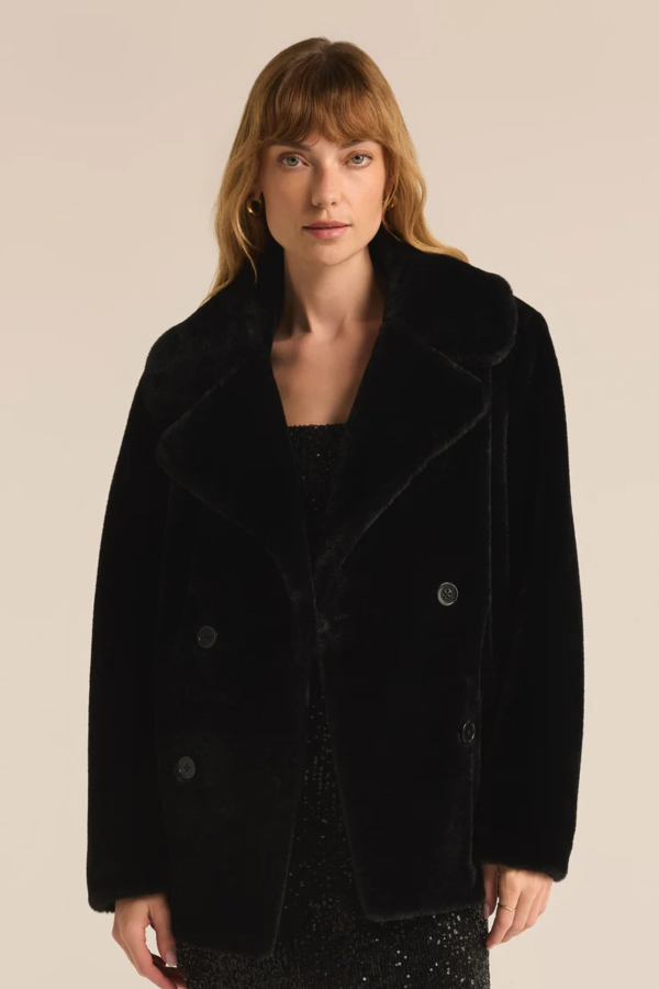 Z SUPPLY - GEM DOUBLE BREASTED FUR COAT - Image 2