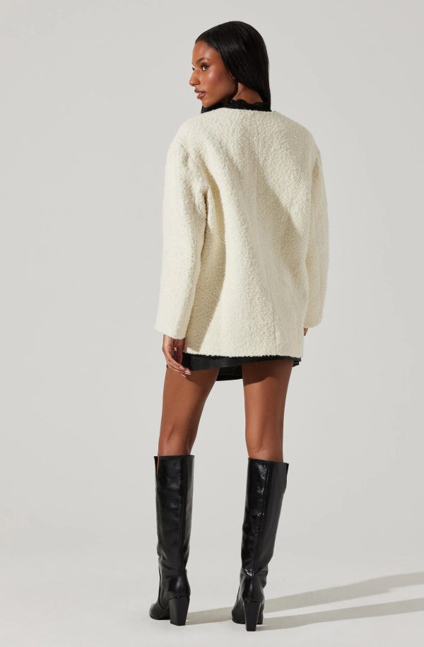 ASTR THE LABEL - MAIDY BOUCLE V NECK COAT - Image 5