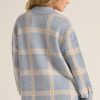 Z SUPPLY - TYLER PLAID SWEATER JACKET LIGHT DENIM - Image 5
