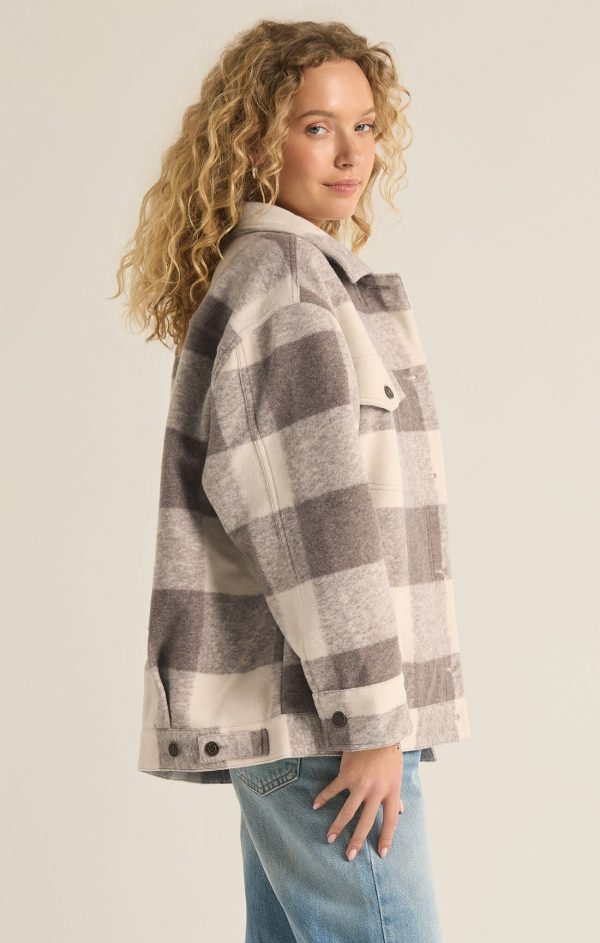 Z SUPPLY - PRESTON KNIT PLAID JACKET SLATE GREY - Image 4