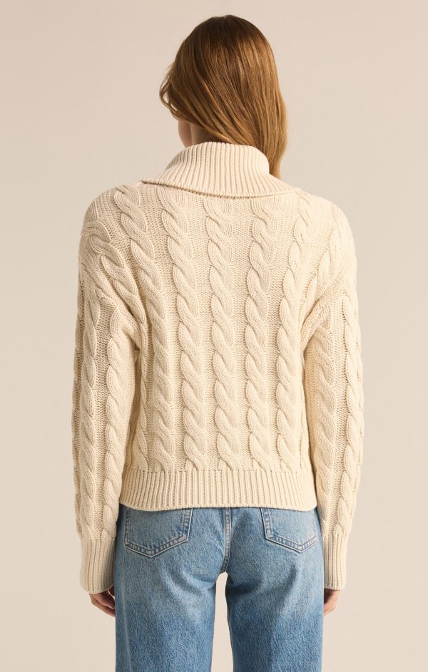 Z SUPPLY - HEMINGWAY CABLE KNIT CARDIGAN SEA SALT - Image 5