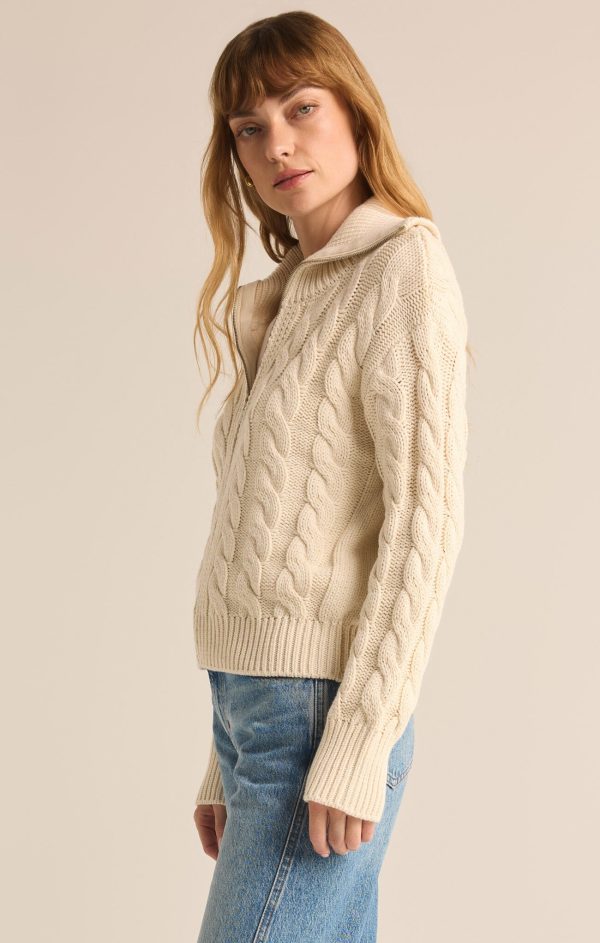 Z SUPPLY - HEMINGWAY CABLE KNIT CARDIGAN SEA SALT - Image 4